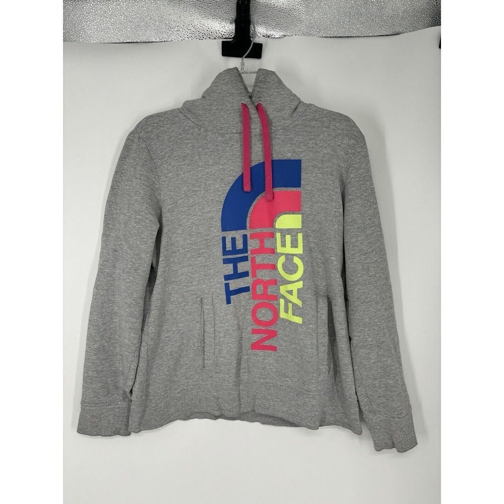 The North Face Colorful Big Logo Graphic Print‎ Hoodie Pullover Sweatshirt Large